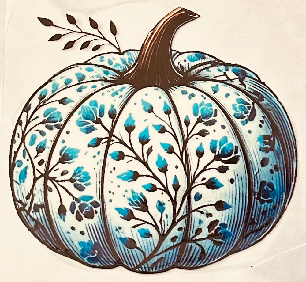 Blue Floral Pumpkin 120