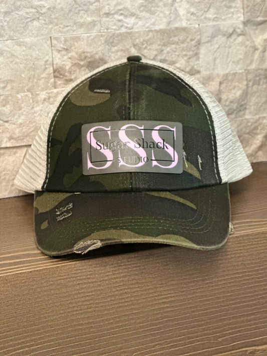 Camo Sugar Shack Studio Ponytail Hat