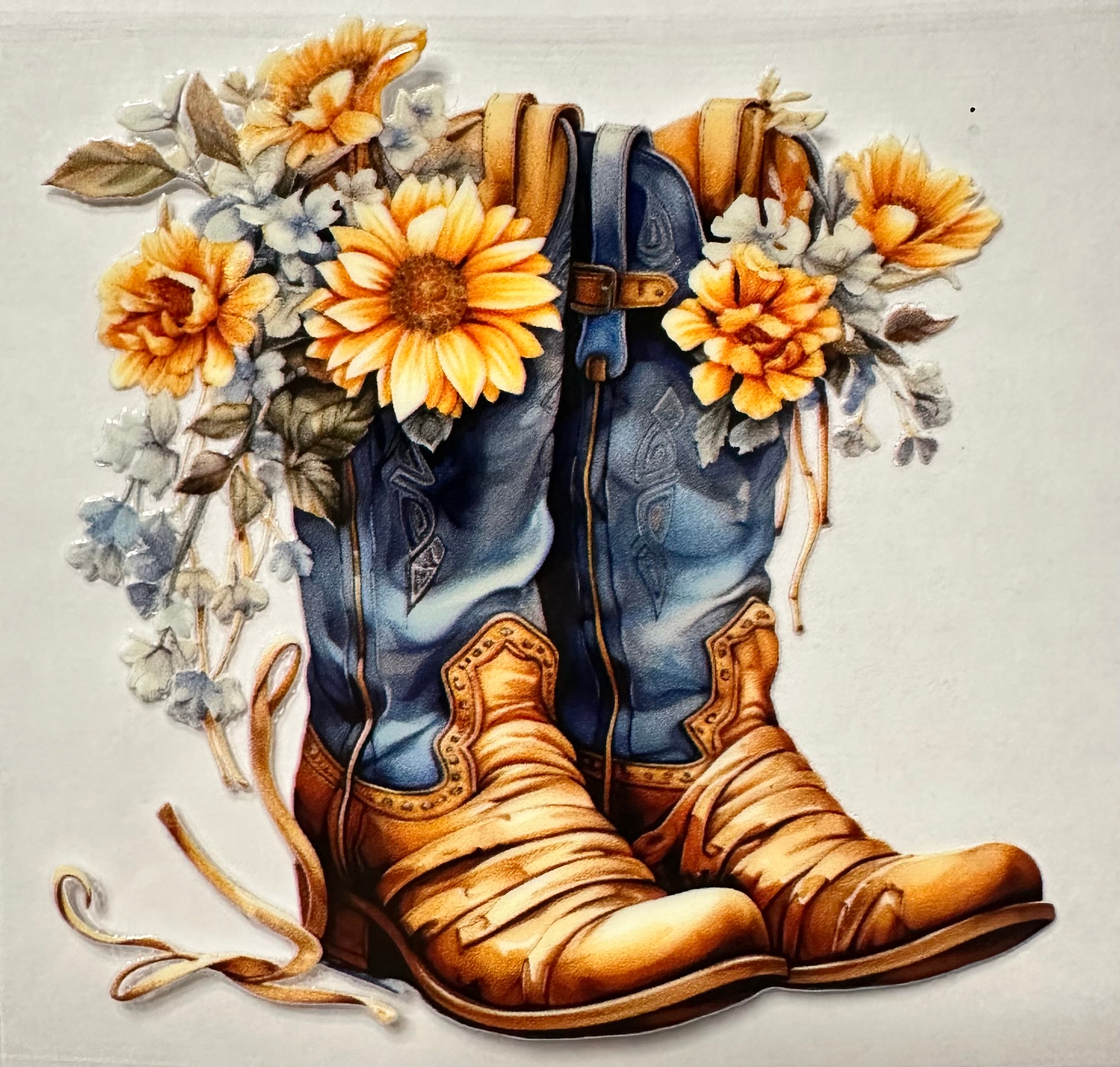 Cowgirl Boots w/Flowers-018