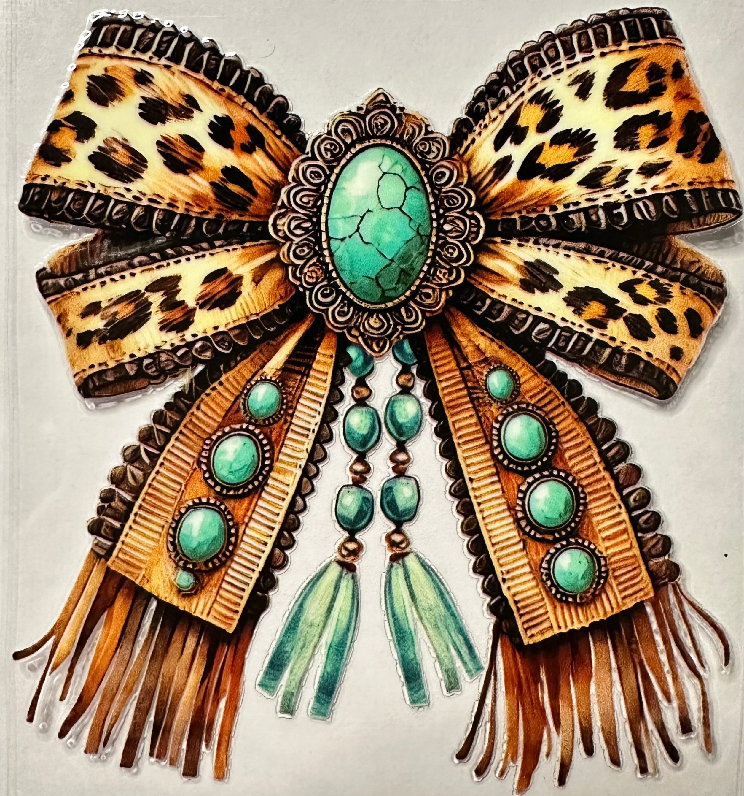 Leopard & Turquoise Bow-020