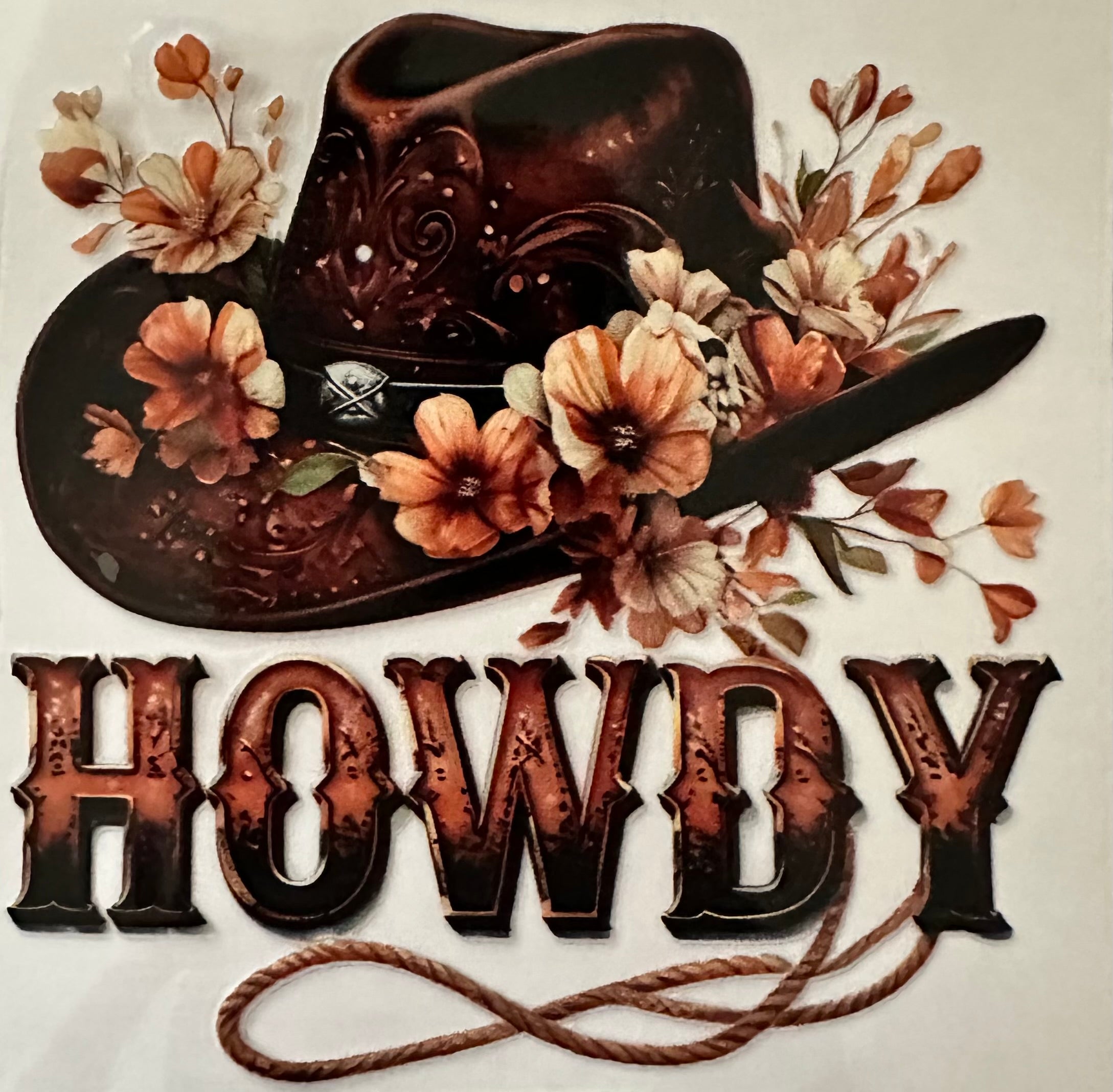 Howdy Cowboy Hat with Floral 070