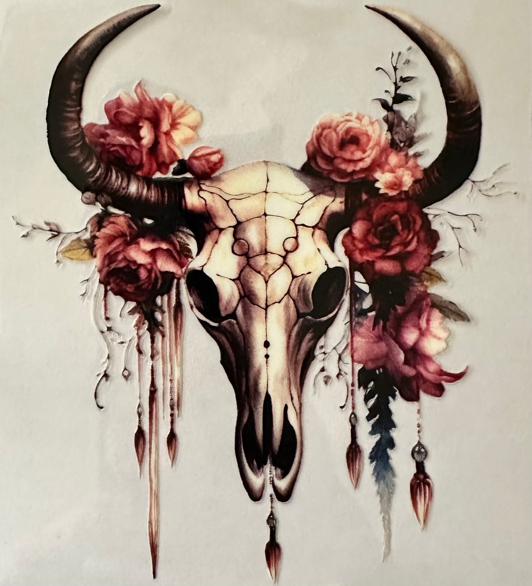 Floral Bull Skull 2 074