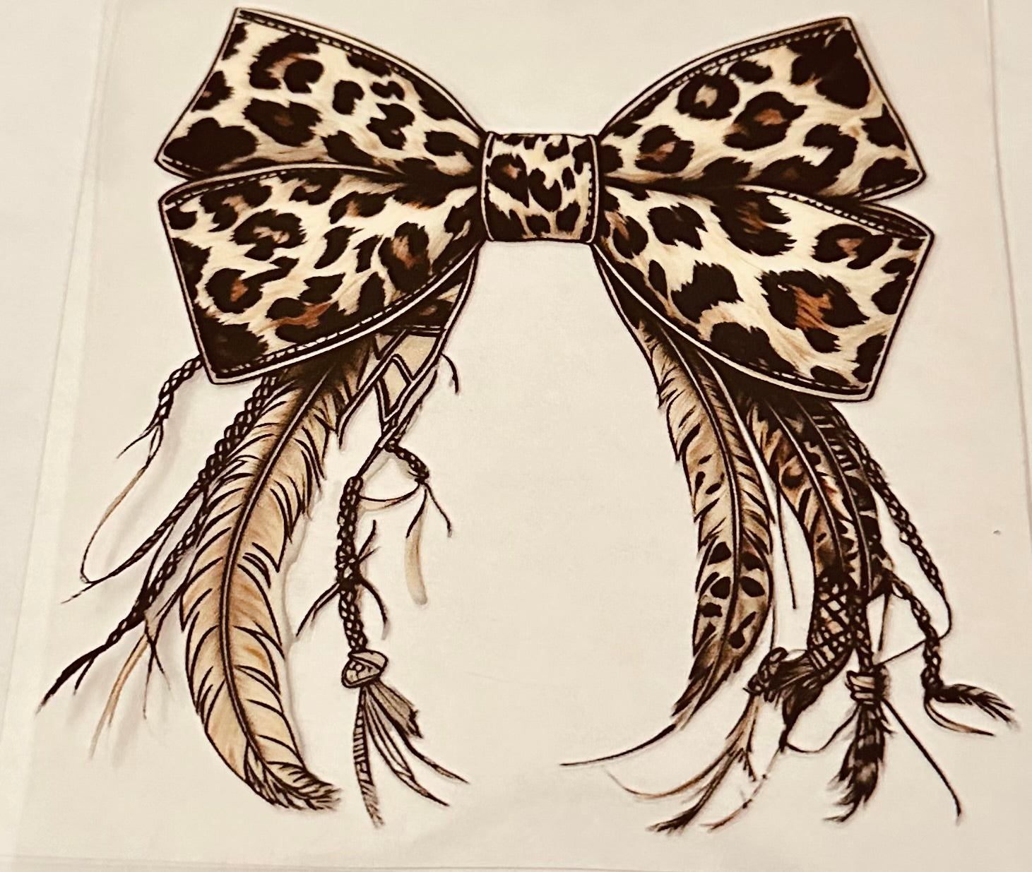 Leopard Bow with Feathers 140