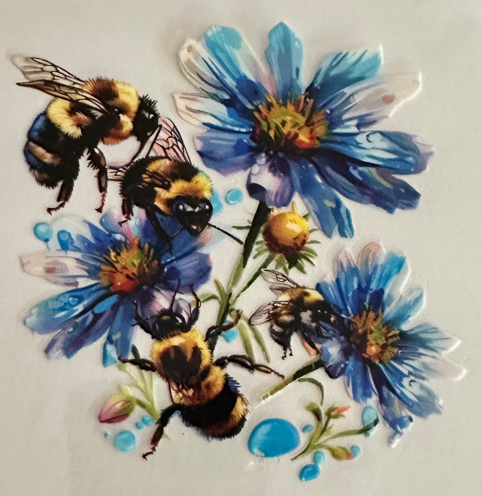 Blue Flowers & Bees 056