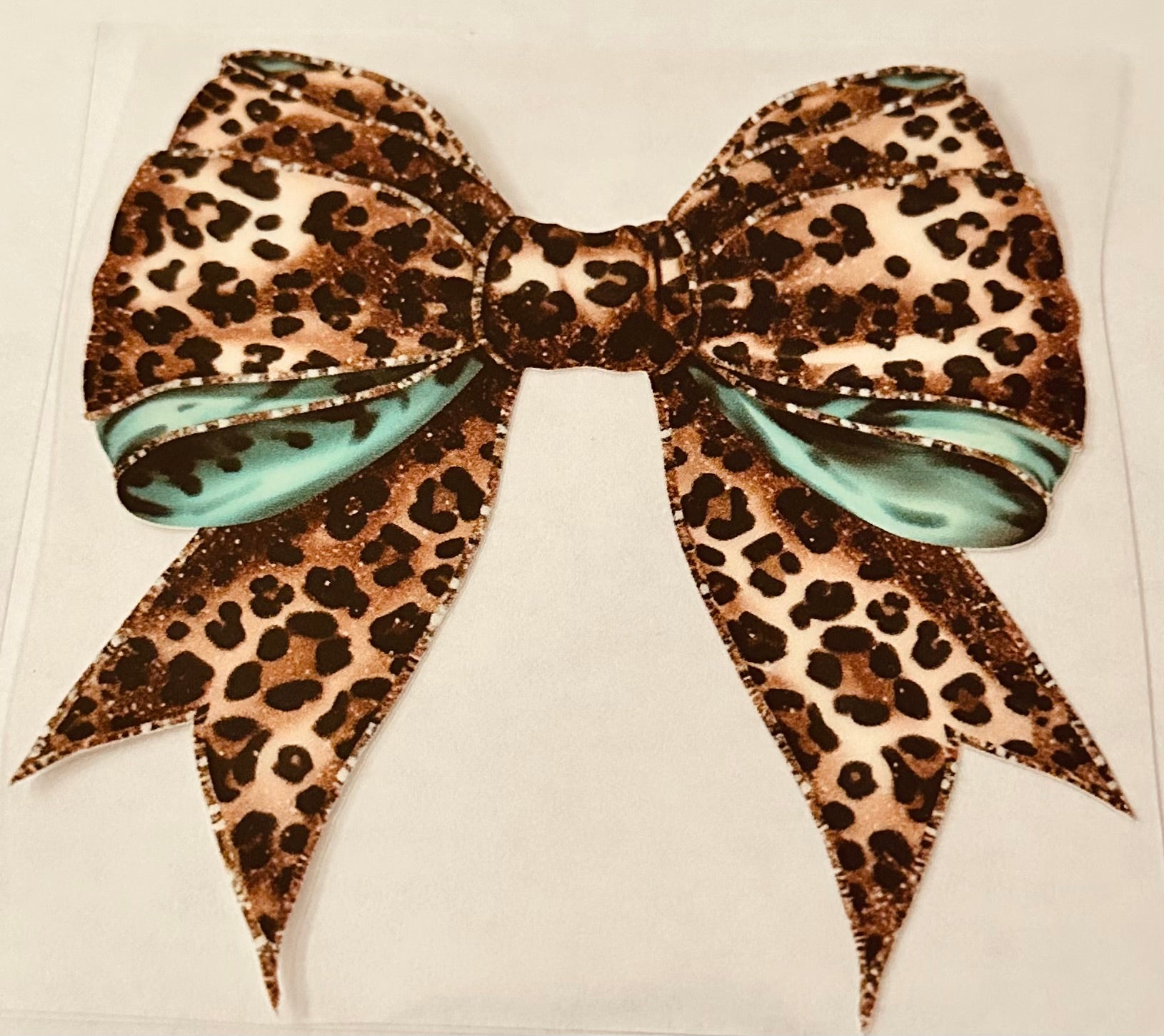 Leopard and Teal Bow 132